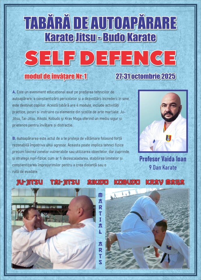 21 Promo – Tabără de Autoapărare – Karate Jitsu – Budo Karate, modul de învățare Nr.1 – 27-31 octombrie 2025