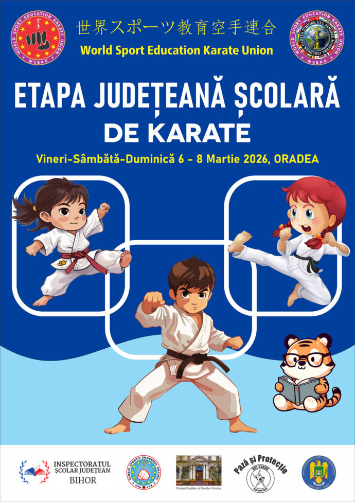 8 Promo – Etapa Județeană Școlară de Karate Oradea – Vineri-Sâmbătă-Duminică 6-8 Martie 2026